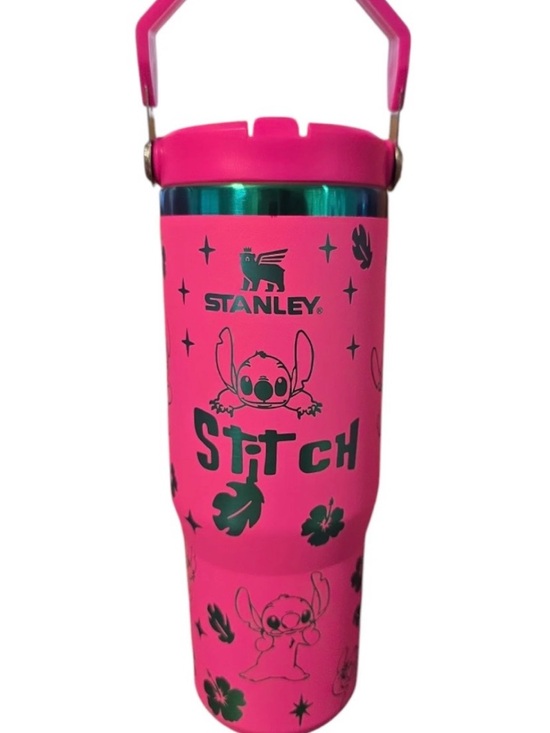 Stanley Other - New!  Stanley Pink Tumbler with Blue Metallic Accents and Stitch Design